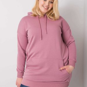 Dirty Pink Plus Size Sweatshirt with Luna Hoodie