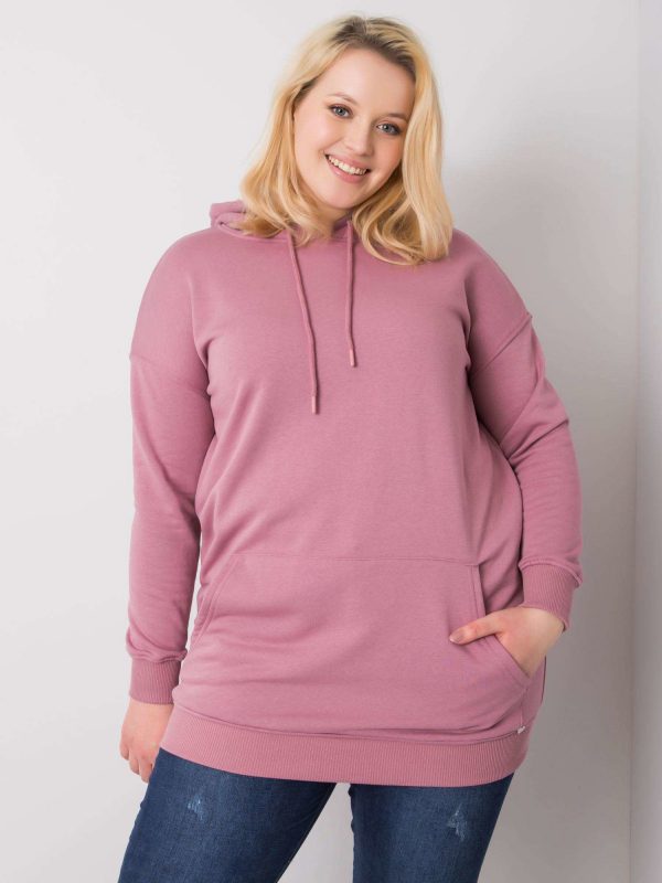 Dirty Pink Plus Size Sweatshirt with Luna Hoodie