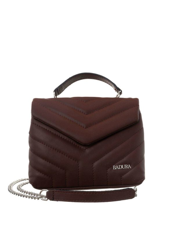 Brown quilted leather mailbag BADURA