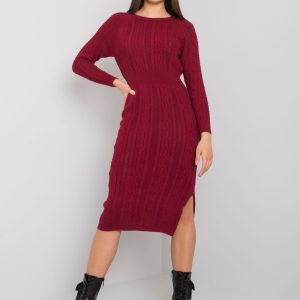 Burgundy knitted dress Ellada RUE PARIS