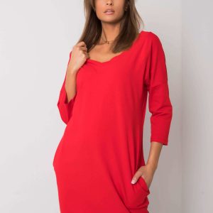 Red Abijah Cotton Dress