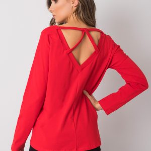 Red Women's Long Sleeve Blouse Libourne RUE PARIS