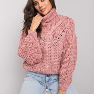 Mansfield RUE PARIS Women's Dirty Pink Turtleneck Sweater