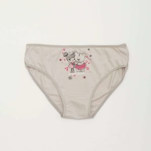 Gray briefs for girl with print