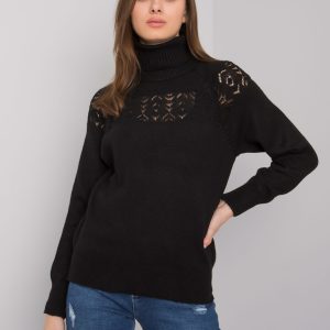 Black Knitted Turtleneck Sweater Requena RUE PARIS