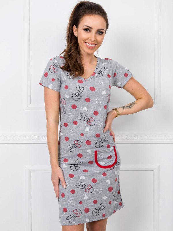 Grey Patterned Nightgown