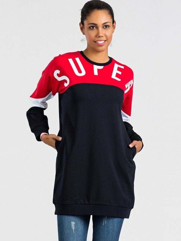 TOMMY LIFE Navy blue and red tunic