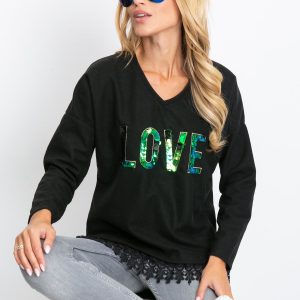 Black Sequin Sweatshirt