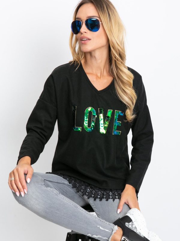 Black Sequin Sweatshirt