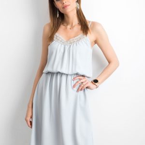 Grey women's dress with straps