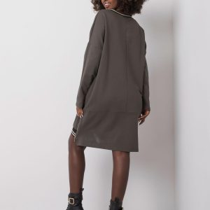 Dark khaki dress with Angie pockets