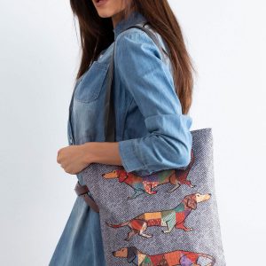 Grey Dog Printed Bag