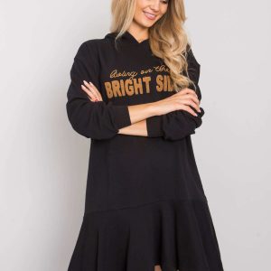 Sherine Black Sweatshirt Dress