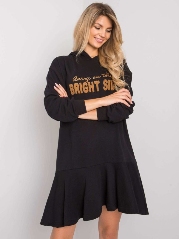 Sherine Black Sweatshirt Dress