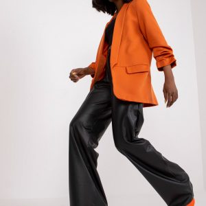 Dark Orange Women's Blazer with Ruffled Sleeves Adela