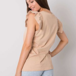 Beige blouse with Beverly print