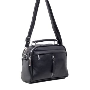 Black Women's Handbag with Detachable Strap