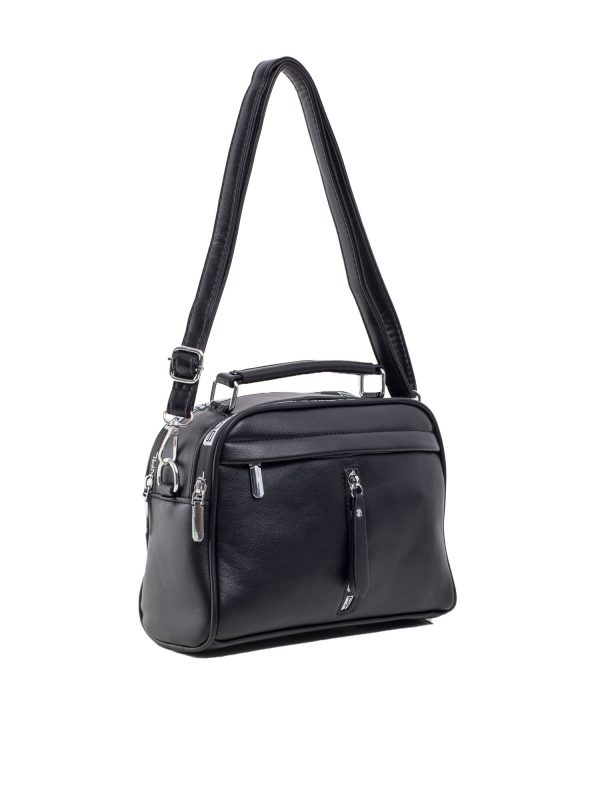 Black Women's Handbag with Detachable Strap