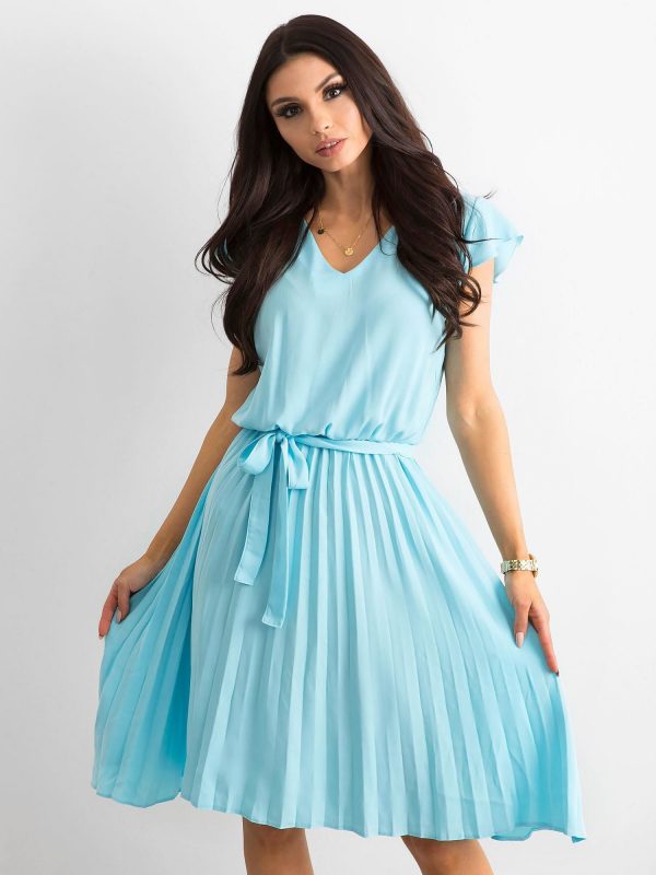 Women's blue dress with binding