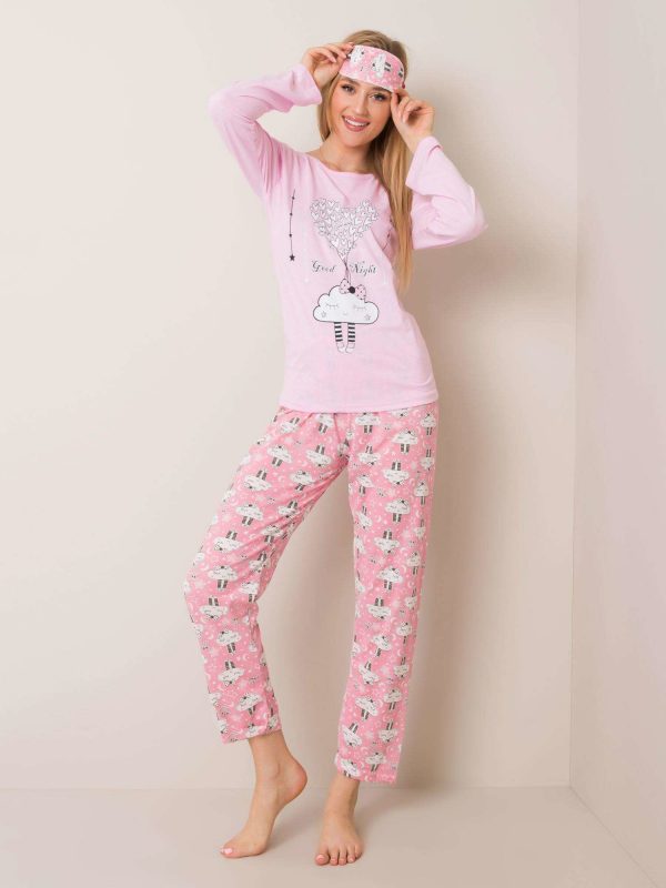 Pale Pink Patterned Pyjamas