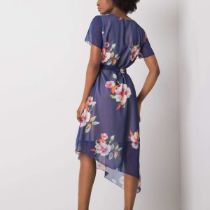 Navy blue dress with flowers Noemie