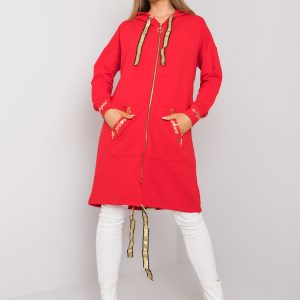 Red long zipper sweatshirt Ermelinde