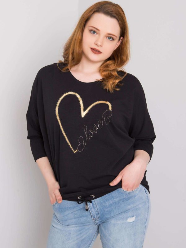 Black plus size blouse Adah