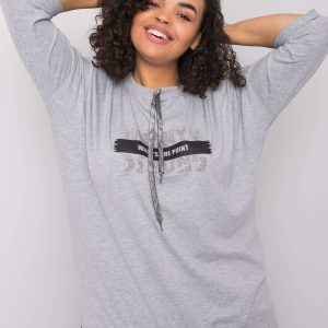 Grey melange blouse with Raissa inscription