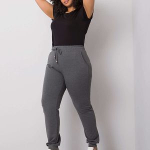 Beatriz Dark Grey Plus Size Melange Sweatpants