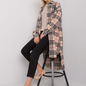 Beige and Black Plaid Long Shirt Baltimore