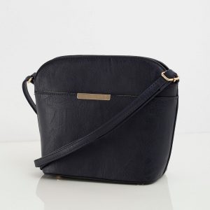 Navy blue eco-leather women's handbag