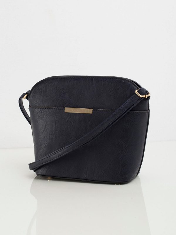 Navy blue eco-leather women's handbag