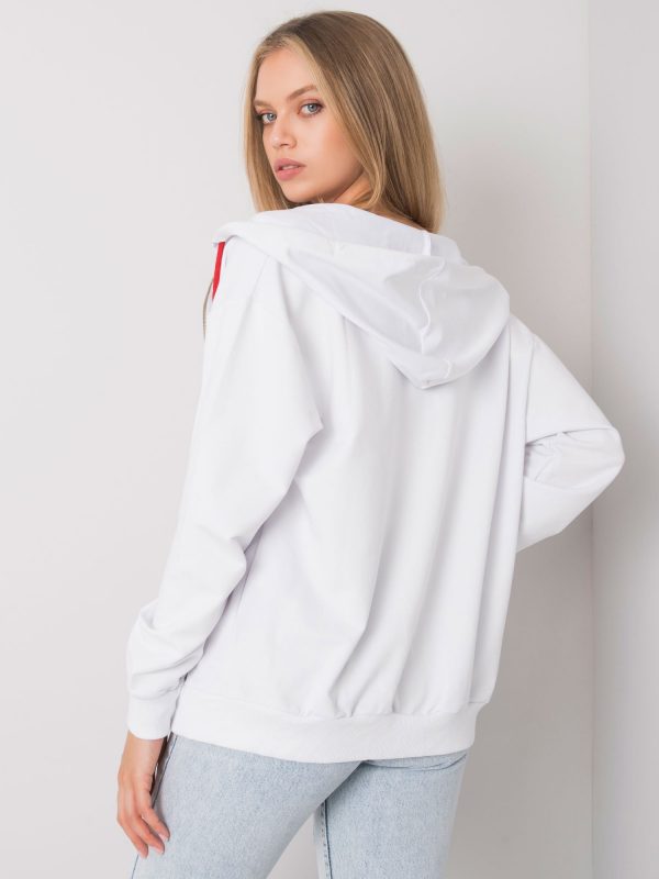 Ilaria White Zipper Sweatshirt