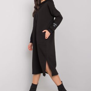 Black sweatshirt dress with pockets Sheffield RUE PARIS