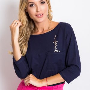 Navy Blue Blouse Female