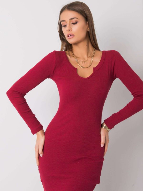 Burgundy dress Frely RUE PARIS