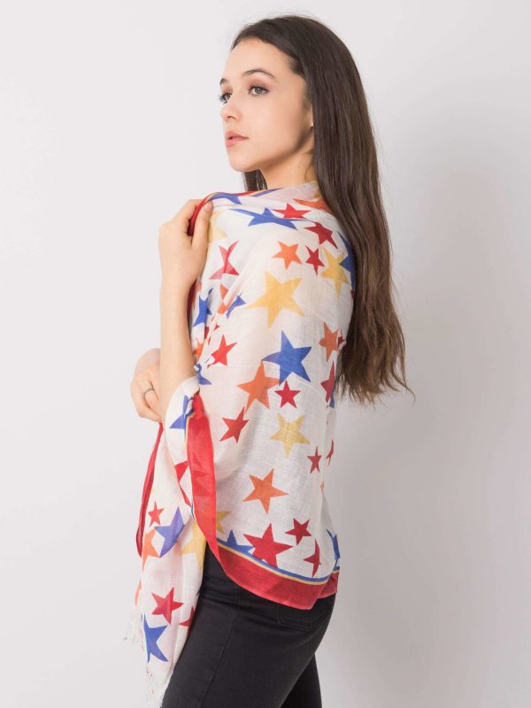 Red scarf with star print