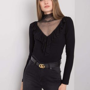 Black blouse with Lizzie applique