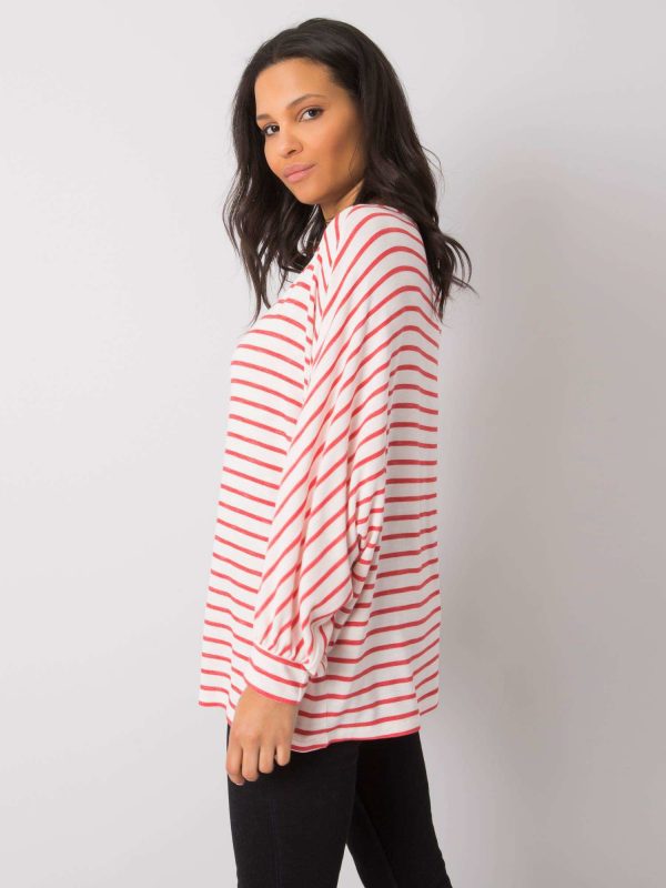 White and red plus size blouse Charmaine RUE PARIS