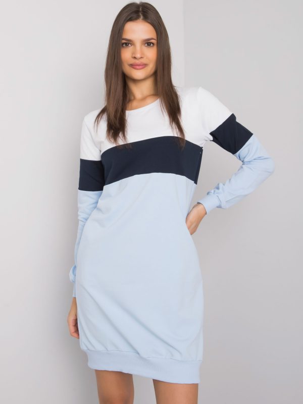 White and navy blue dress Feliciana RUE PARIS