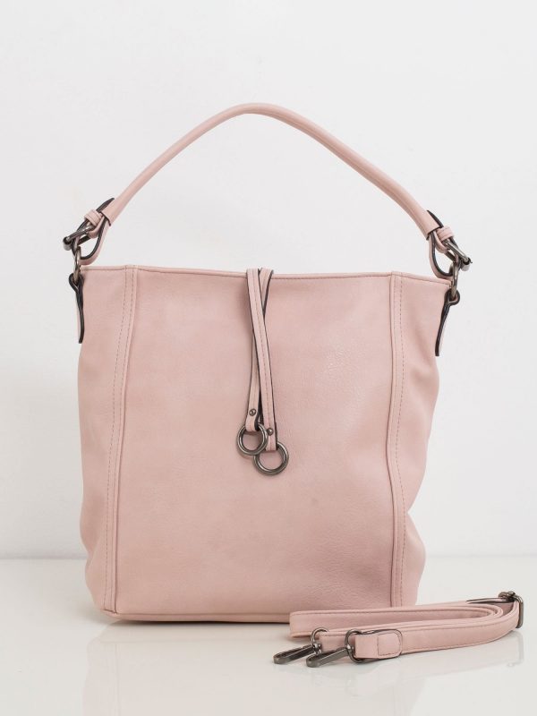 Light pink eco leather handbag