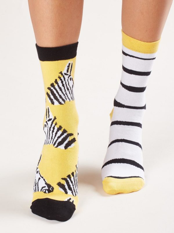 Animal motif women's white socks