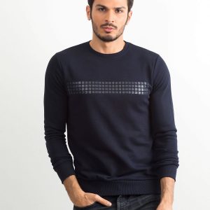 Navy blue sweatshirt for men with appliqué