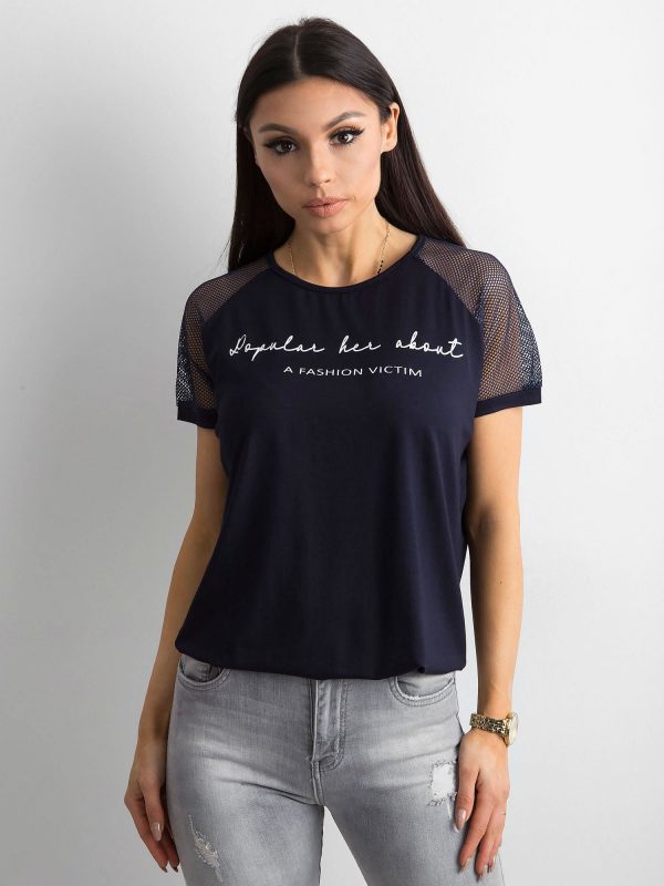 Navy blue t-shirt with inscription