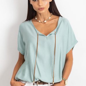 RUE PARIS Mint blouse Kiss