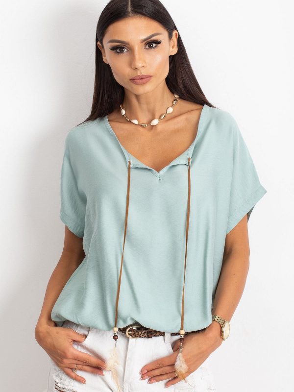 RUE PARIS Mint blouse Kiss