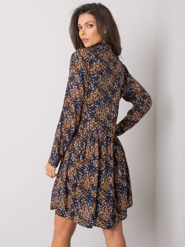 Dark blue dress with prints Millenia FRESH MADE