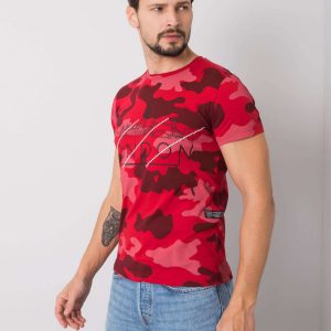 Red T-shirt for men camouflage Jason