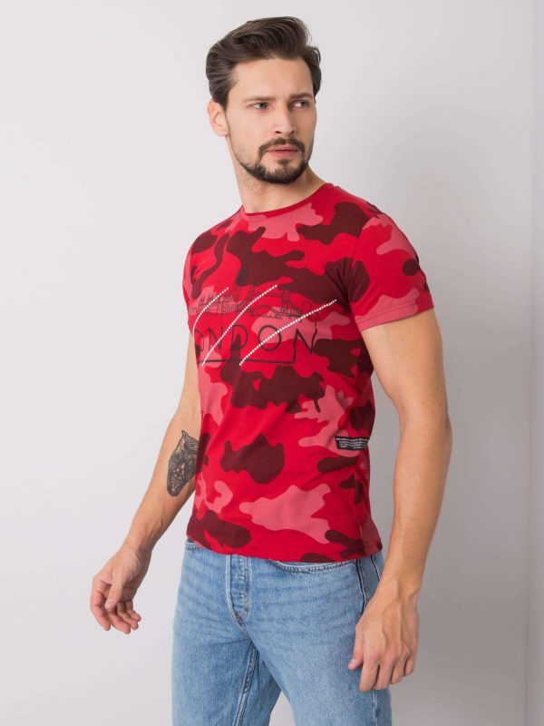 Red T-shirt for men camouflage Jason