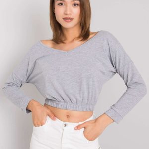 Grey melange cotton blouse Jaycee RUE PARIS